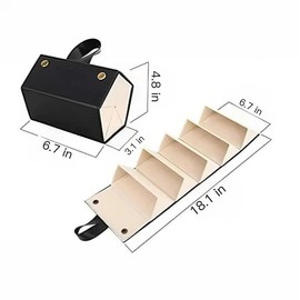 Mowsug 5-Slot Travel Sunglasses Case – Foldable Eyeglass case, Portable Sunglasses Organizer For Multiple Pairs, Durable Sunglass Case For Women & Men, Perfect For Home, Travel & Display