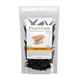 Sandalwood Charcoal Incense Cones 2" TOPLOW - 60 Pack Bulk - Natural Scented Cones Handmade Hand Dipped