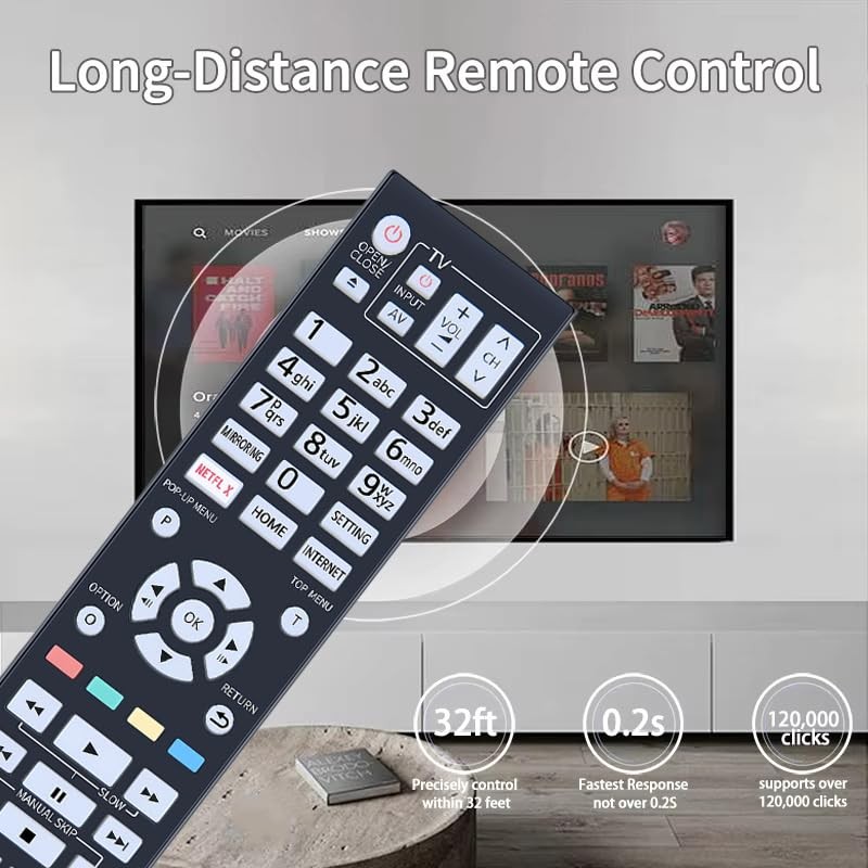 Replacement Remote Control for Panasonic DP-UB820 DP-UB420 DP-UB450 DP-UB9000 DPUB9000