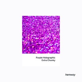 Hemway Premium Ultra Sparkle Glitter Multi Purpose Metallic Flake for Arts Crafts Nails Cosmetics Resin Festival Face Hair - Purple Holographic - Extra Chunky (1/24" 0.040" 1mm) 100g / 3.5oz