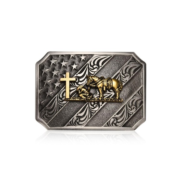 MASOP Western Belt Buckles for Women Men American Flag Belt