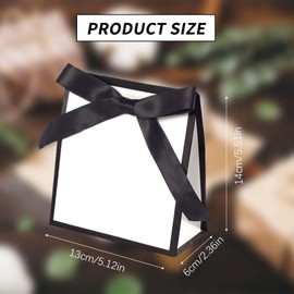 Bliceon Gift Bags with Bow Ribbon, Small Party Favor Boxes for Candy Treats, Birthday, Wedding, Holiday Party Gifts, White Gift Bags