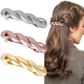 3Pcs French Barrette Hair Clips Barrettes for Thick Hair Metal Hair Clips Hair Barrettes for Women Hair Accessories for Girls Women