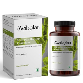 MEIBOTAN Bacillus Coagulans 100 Billion - Natural Probiotic Supplement Supporting Digestive Health,Diarrhea,Gas & Bloating GI & Overall Gut Health for Men & Women (60 Veg Capsules)