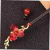 Mikinona Elegant Hair Bun Pin Chinese Wooden Hairpin Dangle Flower