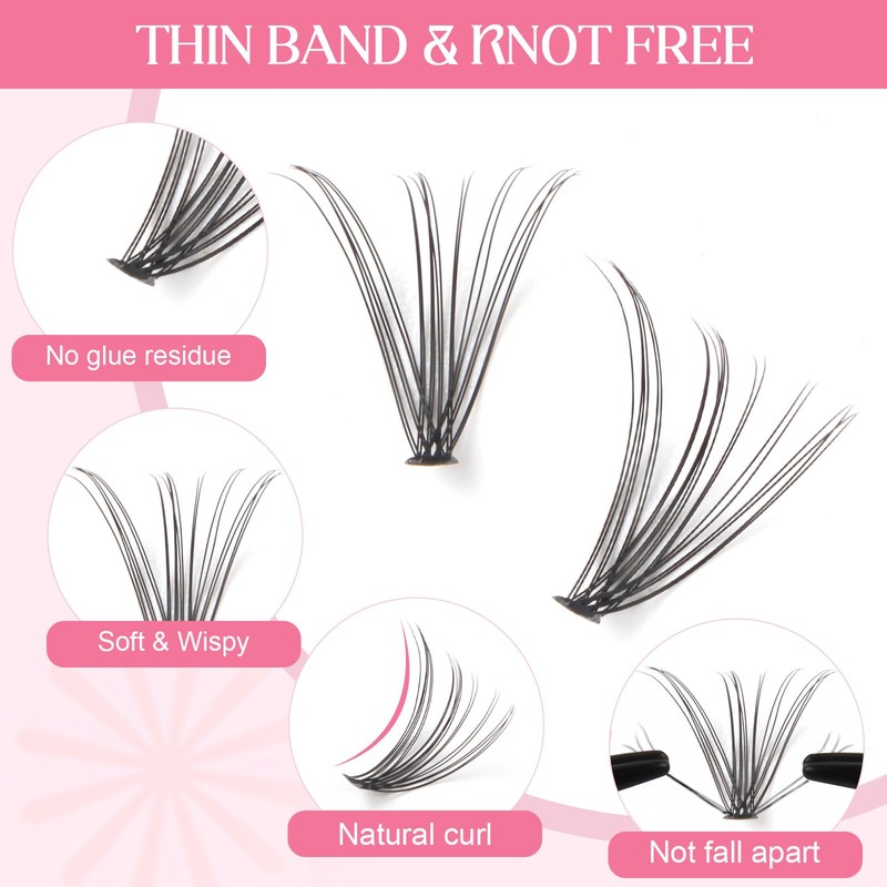 Parriparri Cluster Lashes 200 Pcs Individual Lashes 20D D Curl
