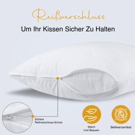 Utopia Bedding Waterproof Pillowcase 40 x 70 cm – Pack of 2 – Pillow Protectors with Zip