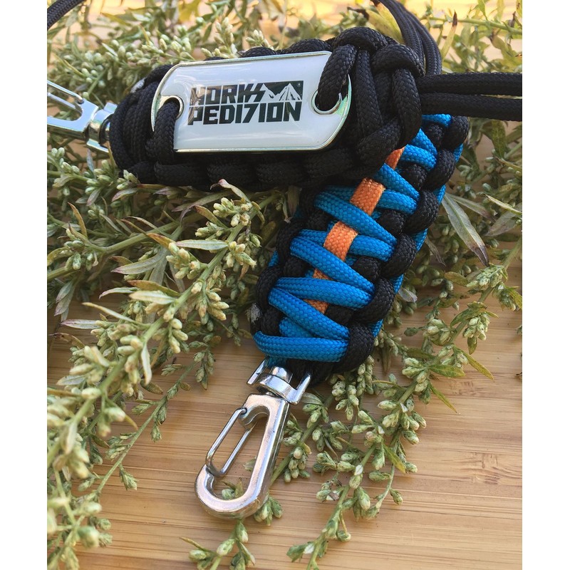Workspedition Works Expedition Paracord Survival Pendant Blue Black Orange Line
