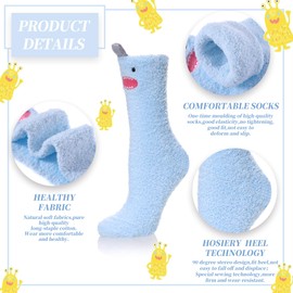 DYW Fuzzy Socks for Women Soft Cozy Fluffy Winter Warm Slipper Socks Home Sleeping Animal Socks (5 Colors)
