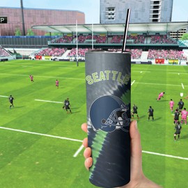 20oz Skinny Tumblers with Lid and Straws, Football Fan Gift for Reusable Travel Mug Keeps Drinks Cold & Hot Stainless Steel Insulated Tumbler