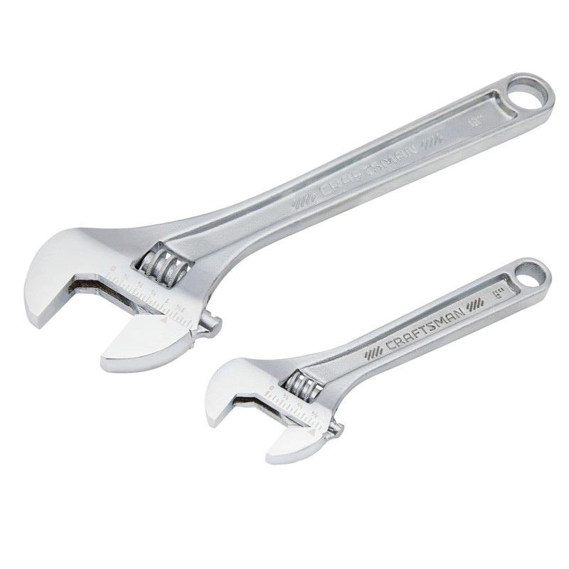 CRAFTSMAN All Steel Adjustable Wrench Set, 2 Piece (CMMT12006)