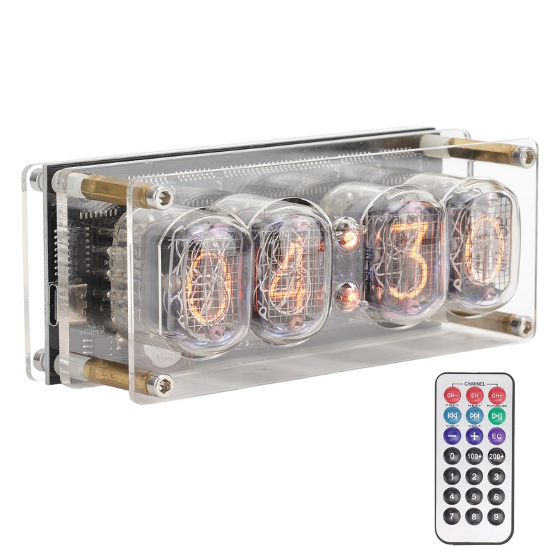 IN12 Glow Tube Clock with Remote Controller Electronic Digital Tube