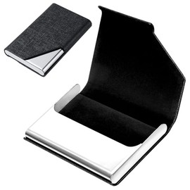 Business Card Case, Slim Business Card Holder, Business Name Card Holder, PU Leather Card Case, Stainless Steel Business Card Case, Metal Card Case for Men and Women
