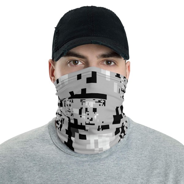 Yelo Pomelo Anti Surveillance Neck Gaiter, Anti Facial Recognition Mask and Headband, Face Recognition Gift for Privacy Protestors - One size, Grey