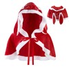 Women Christmas Santa Hooded Cloak Mrs. Santa Claus Cosplay Cloak