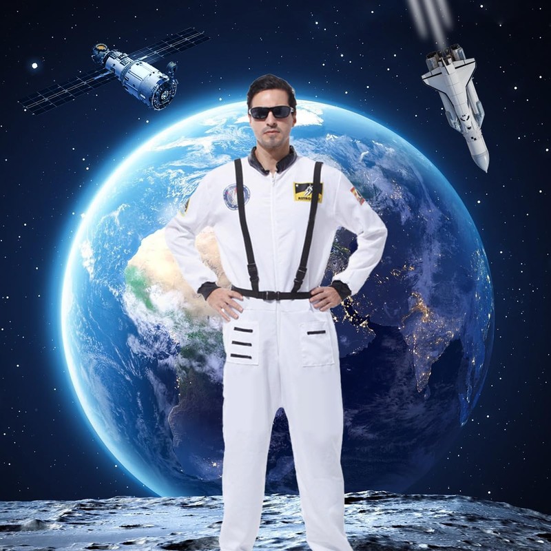 WELLXUNK Men's Astronaut Costume (L)