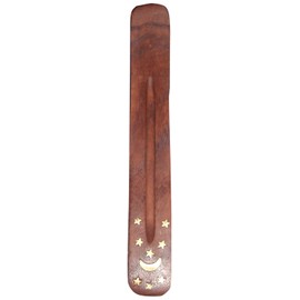 Bless-International Traditional-Handmade-Burner Wooden-Incense-Stick-Holder Ash-Catcher-Stand for-Aromatherapy-Meditation-Yoga (Incense Holder 10 inch(2 pcs))