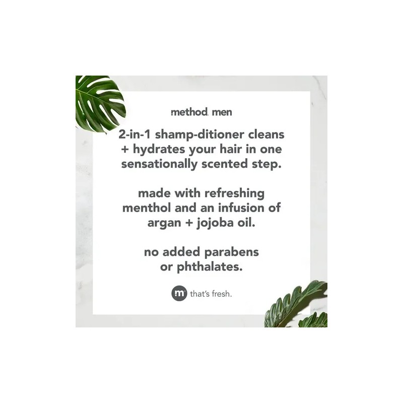 Method Champú 2 En 1, Acondicionador, Glaciar, Granito 14 Oz