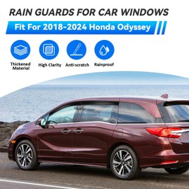 LQQDP 4pcs Smoke Tint Sun Rain Guard Vent Window Visors Compatible with 2018-2024 Honda Odyssey, Outside Mount Tape On Style Acrylic Set of 4 Front+Rear