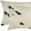 Homeroots 12" X 20" X 5" White And Black Cowhide