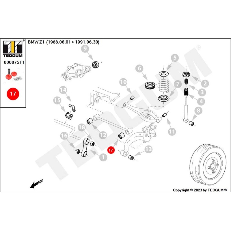 TEDGUM 00087511 Polyurethane Arm Bushing