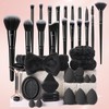Makeup Tool Set, 39pcs Makeup Brushes Set Including 18 Makeup Brush, 4 Makeup Sponge, 4 Mini Sponges, 4 Triangle Powder Puffs, 4 Mini Powder Puffs, 1 Hairband, 2 Hand Bowl Strap, 1 Massage Roller & 1 Cleaning Pad, Makeup Product, Christmas Gift