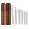 12pcs Self Threading Needles with 12pcs Large Eye Sewing Needle,