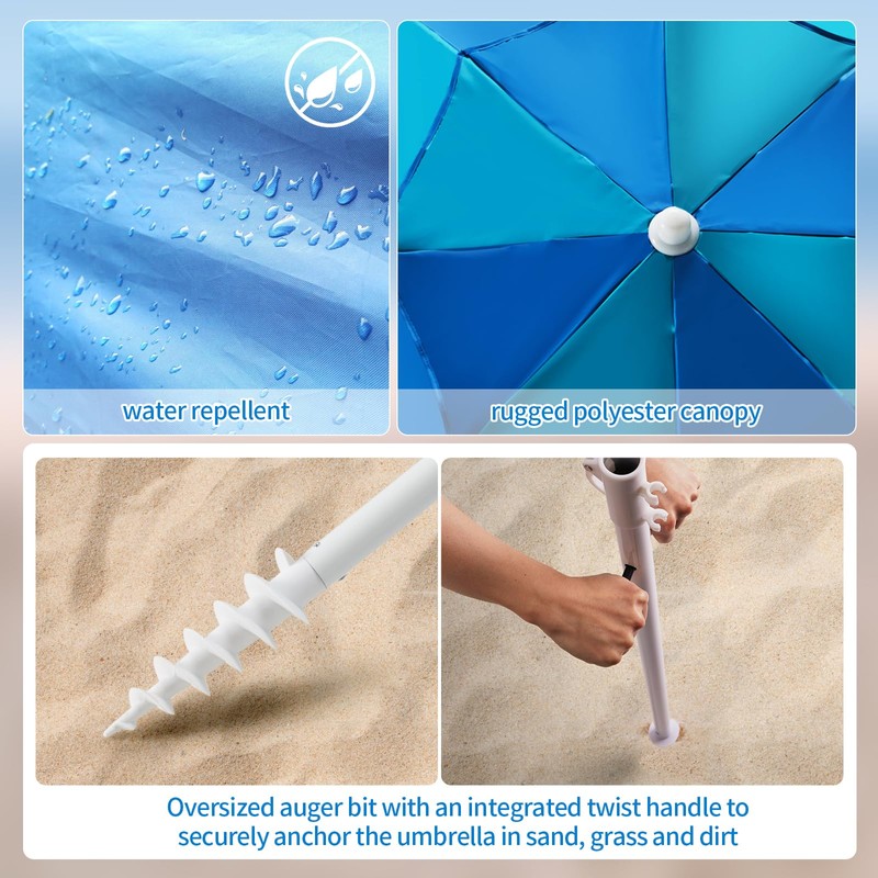 LOTTAFUN Beach Shelter Umbrella,Premiere UPF 50+ Umbrella Shelter with Patented