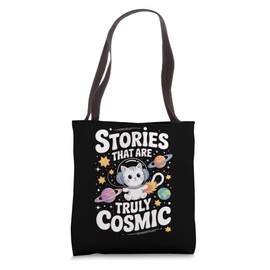 Stories That Are Truly Cosmic – Astronaut Kitty Art Tote Bag