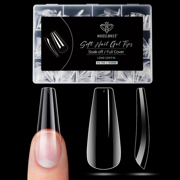 Modelones Nail Tips, 510 Pieces, Full Cover Nail Tips Set,