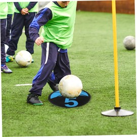 WOONEKY 10pcs Soccer Training Markers Durable TPE Sign Discs for Football Basketball and Agility Drills Smooth Edges Bright Colors for Enhanced Player Flexibility and Course Setup