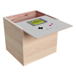 Fabulous Wooden Box - Old School Game Console Portable Video Games Retro Video Game 1990 (10x10x10cm)