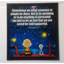 PEANUTS ☆ Snoopy & Charlie Brown Magnet  Sometimes  3.5  x 4.0 inches