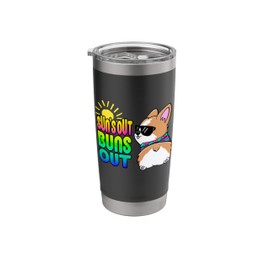 Sun's Out Buns Out Cool Corgi Summer, Cute Funny Dog Stainless Steel Insulated Tumbler