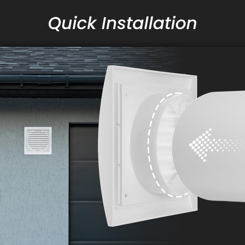 White Extractor Hood Vent 5 Inch / 125 mm with