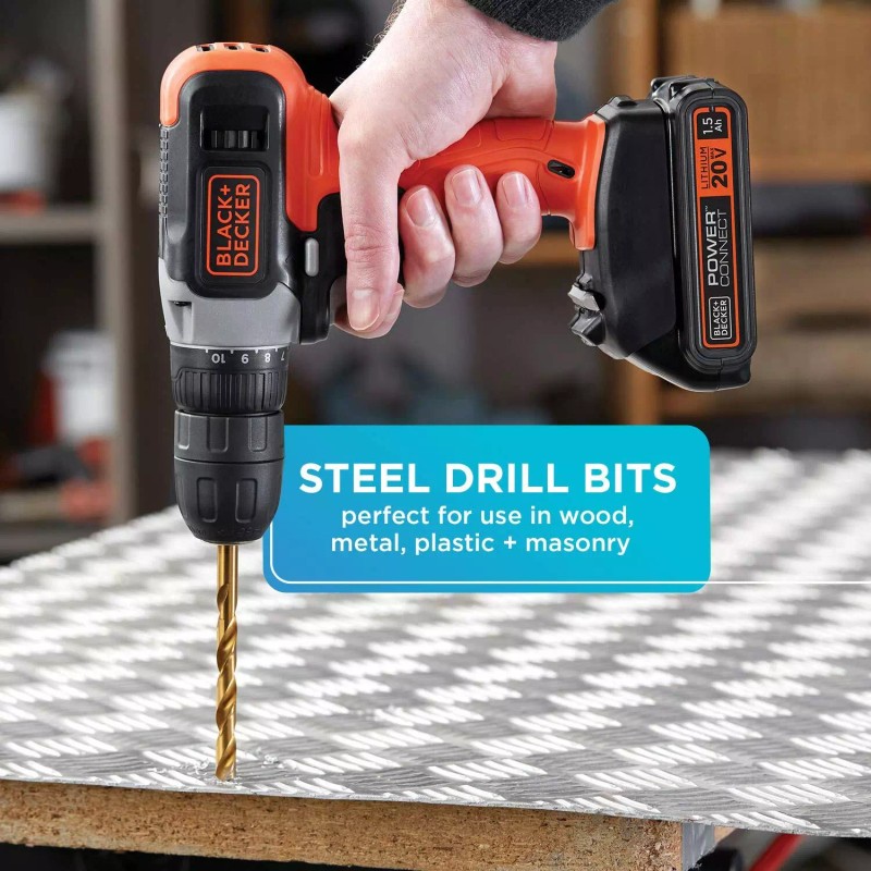 BLACK+DECKER 109 Piece Drill and Screwdriving Set with Storage Case