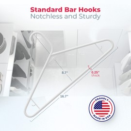 Neaties Plastic Hangers 50 Pack (60 Count) – Made in the USA – 6lb Capacity Standard Clothes Hangers with Strap Hooks for Dresses, Lingerie, Shirts, Pants, and Jackets – Peach