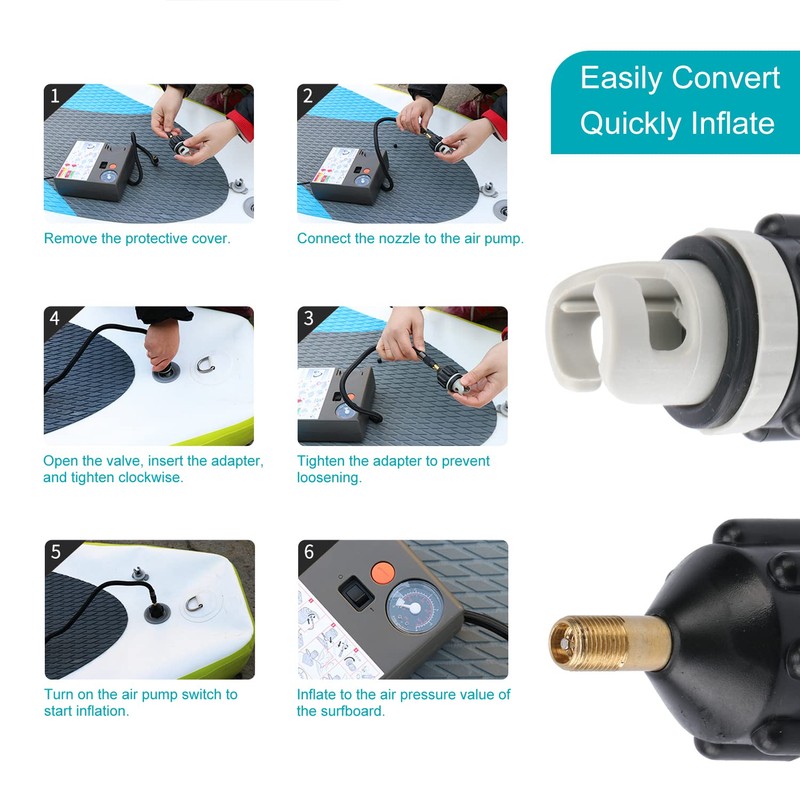 2 x Adaptor Sup Valve, Inflatable Pump Adapter for Kayaks,