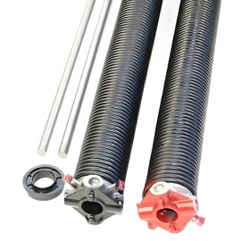 MUG Pair of Garage Door Torsion Springs 207 x 1-3/4" x 24" w/ Winding Bars Bushing