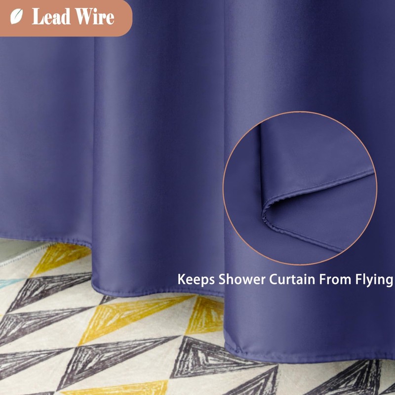 UFRIDAY Light Blue Stall Shower Curtain 36 x 72 Inch,