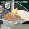 AIMALL Parrot Acrylic Stainless Steel Food Basin Box, Anti-Scattering Feeder