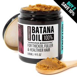 Hotana 100% Unrefined Batana Oil from Honduras – Fuller, Thicker Hair for Women & Men, Silky Conditioning, Frizz Control & Color Care Damaged Healthier