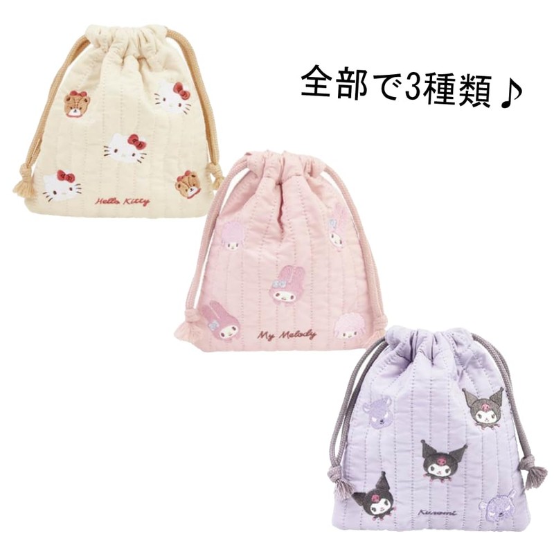 Marimo Craft Sanrio Quilting Series Drawstring Cloth, W6.7 x H7.9