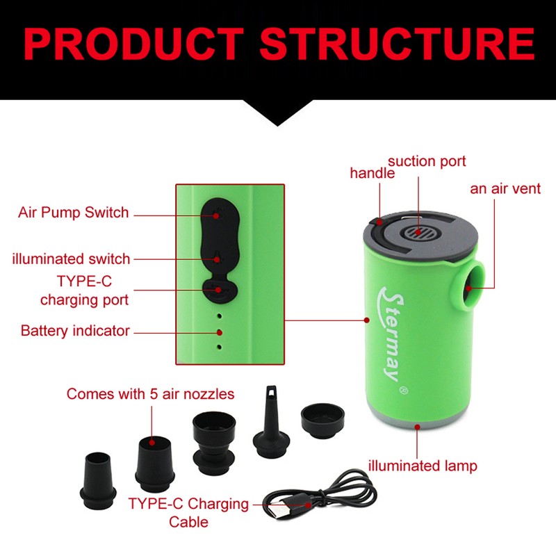 Cordless Air Pump Portable Electric Air Compressor Inflation & Deflation