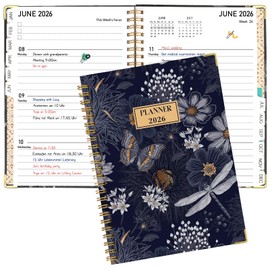 Diary 2026 Week to View, A5 Weekly Planner Notebook from Jan. to Dec. 2026 with Monthly Tabs for Study Plan, Work Schedule Record and Daily Life (Butterfly)