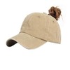 Eohak Ponytail Baseball Hat Distressed Retro Washed Womens Twill, Khaki,