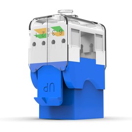 AMPCOM CAT6 Keystone Jack Tool-Less RJ45 UTP, No Punch-Down Tool Required Module Coupler -12-Pack Blue
