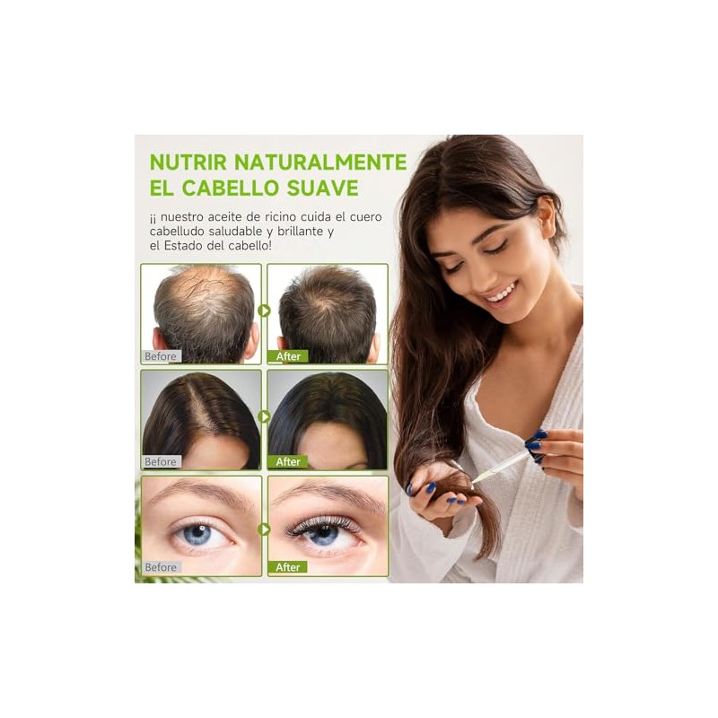 SADOWAY Aceite de Ricino Orgánico para Cabello Seco y Maltratado,