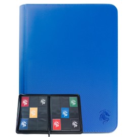 FANTASY CLUB | 9-Pocket Trading Card Binder – Elevate Your Collection with a Premium Blue PU Leather Album Featuring Diamond Texture & Zipper Closure | Holds 360 Standard Size Cards | Acid & PVC Free