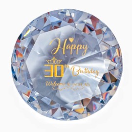 30th Birthday Gifts for Women Wife Her Girlfriend Best Friends Besties, Engraved Crystal Glass Diamond Shaped Paperweights Keepsakes Ornaments,30 Years Birthday Presents for Mum Sisters Daughter